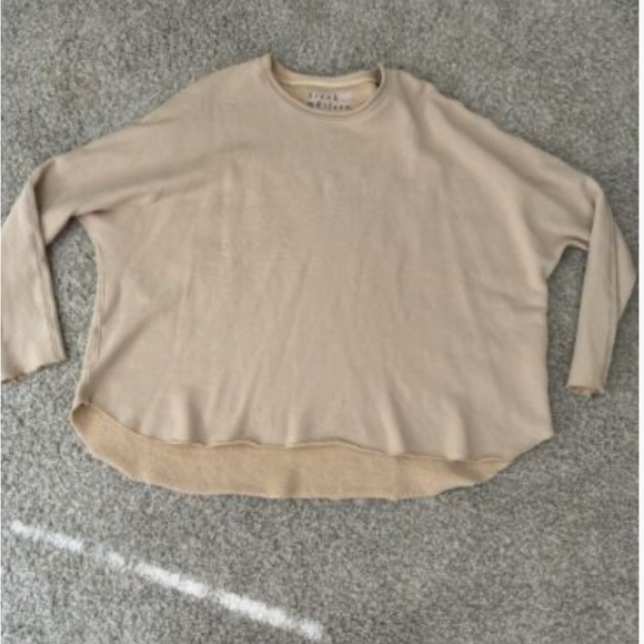 Frank & Eileen Tops - Frank & Eileen Anna Long Sleeve Capelet sand Large Sweatshirt